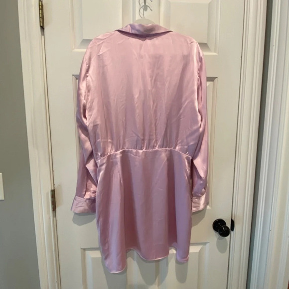 New! ZARA Satin Wrap Dress Blush Pink nwt 16639 - Picture 6 of 15